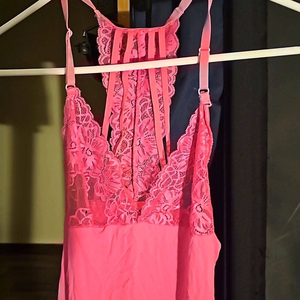 Pink Lingerie Top-Mini Dress